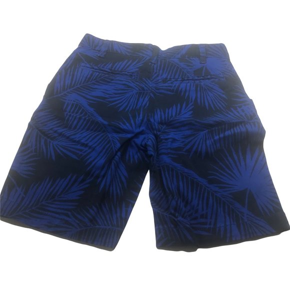 Wonder Nation Boy's Size 10 Adjustable Waist Flat Front Short Blue Palm Leaf New - Picture 2 of 13